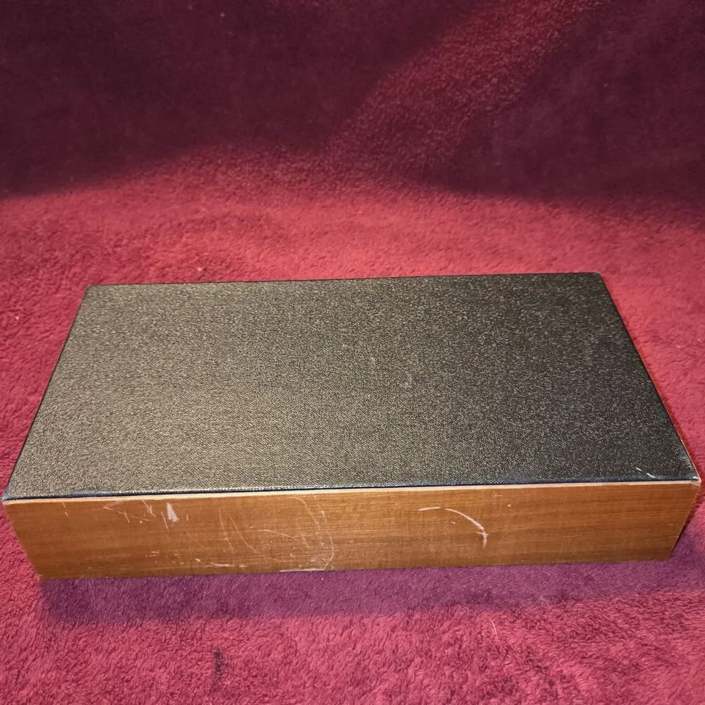 Vintage 60s/70s German Griffon Leather Dresser Valet Travel Clock Manicure set